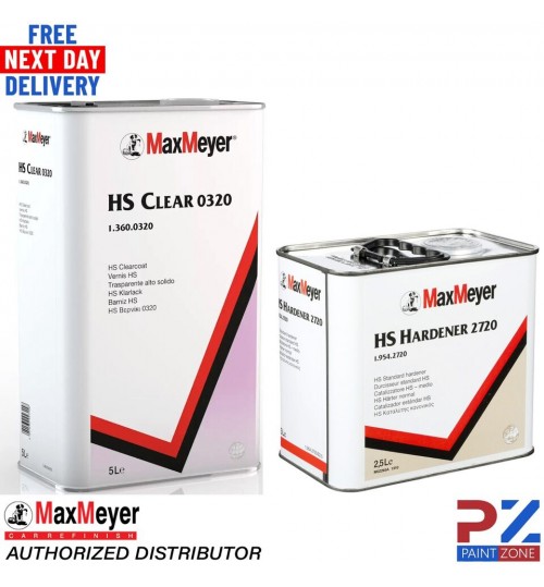 Max Meyer 0320 HS Lacquer 2K Clear Coat Lacquer & 2720 Hardener 7.5 Litre KIT